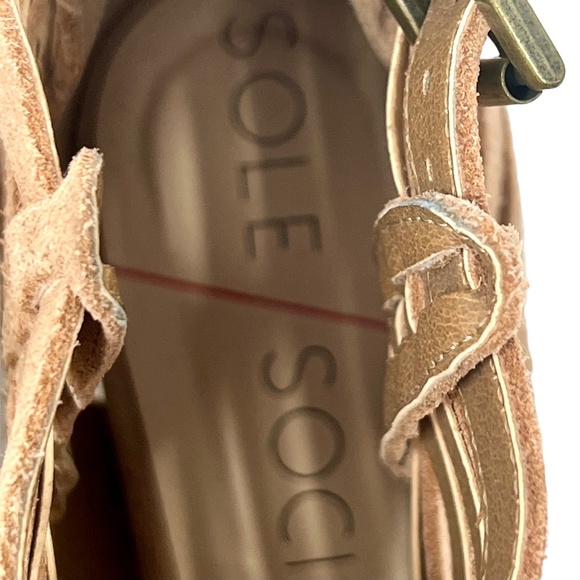 Sole Society women's tan suede strappy ankle booties size 7 - Picture 11 of 13